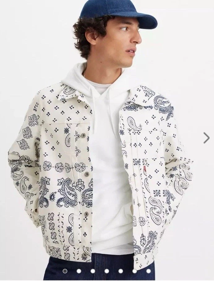 Levi's Men's Type I Relaxed Fit Trucker Jacket Francisco Bandana XL NWOT
Opens in a new window or ta