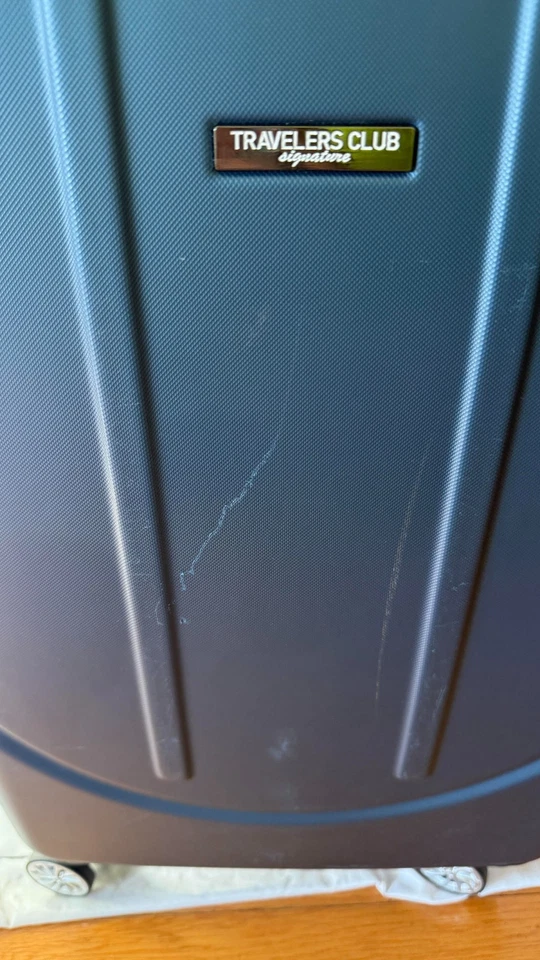 TRAVELERS CLUB Falkirk Hard Case Luggage Blue 24" Medium Check In Expandable - Image 4 of 4