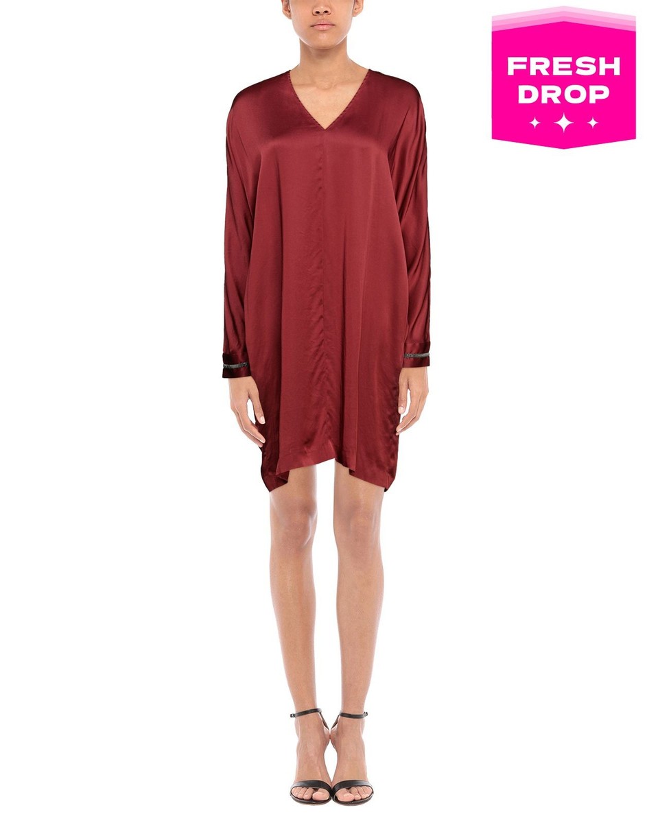 RRP749 FABIANA FILIPPI Mini Dress IT44 US8 UK12 M Red Made in Italy