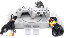 Sony PlayStation Gray Console (SCPH-1001) 2 Controllers, 2 Memory Cards ps1 LOOK