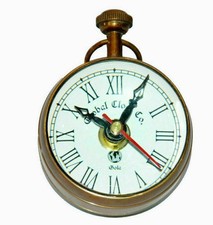 Antique vintage style table top brass paper weight clock watch collectibles gift