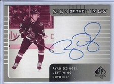 Ryan Dzingel 2021-22 SP Authentic Retro 01-02 Sign of The Times Arizona Coyotes