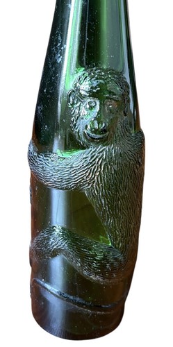 Vintage Glass German Affentaler Spatburgunder Embossed Monkey Wine Bottle - Picture 3 of 11
