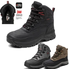 Mens Winter Snow Boots Outdoor Waterproof Warm Hiking Work Boots Size 6.5-15