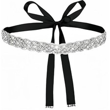 Sparkling Crystal Wedding Sash Bridal Rhinestone Belt Adjustable Waist Chain for
