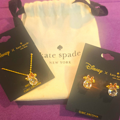 kate spade new york Disney Cubic Zirconia Gold Plated Charm Pendant Necklace
