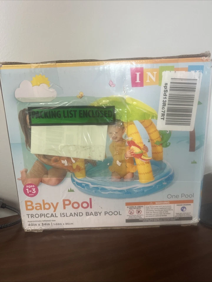 One Tropical Island Baby Pool 40"X34" - Image 2 of 2