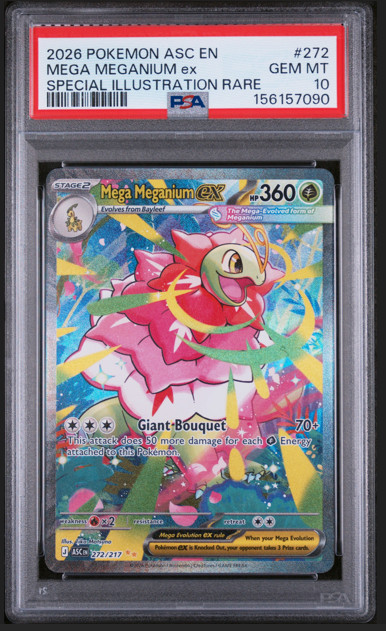 Pokemon Mega Meganium ex Ascended Heroes Special Illustration Rare #272 PSA 10