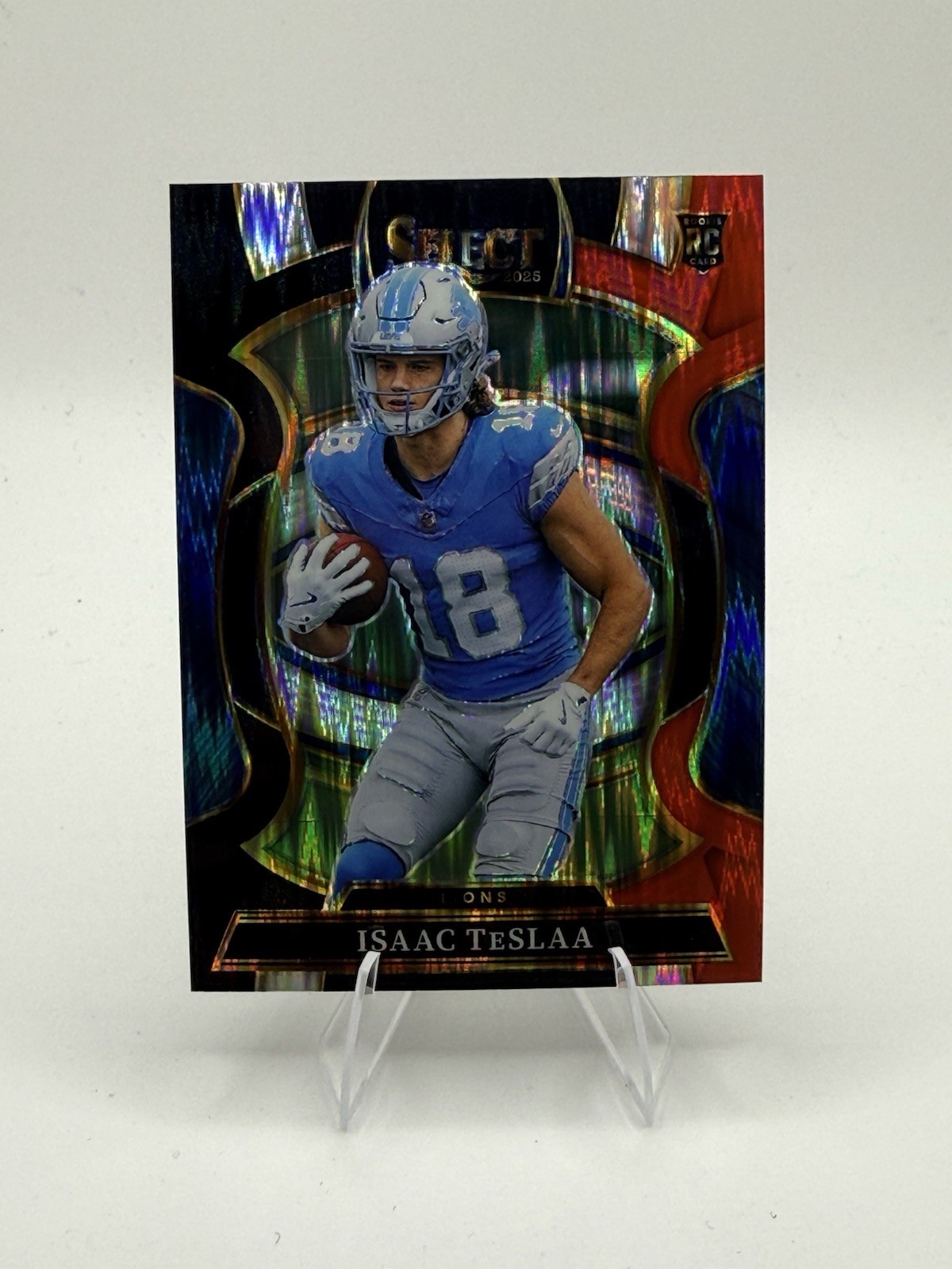 2025 Panini Select - Concourse Isaac Teslaa #70 Green & Red Shock Prizm (RC)