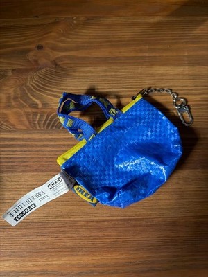 IKEA KNÖLIG 1x Tasche Schlüsselanhänger klein blau Geldbeutel Frakta 9x7 cm NEU
