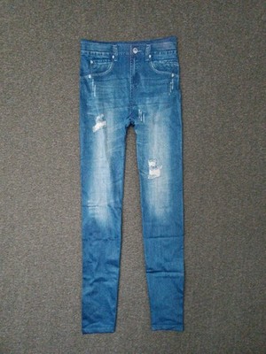 Unbranded Girls Distressed High Waist Jeans 5 Pocket Design Size L/XL