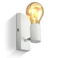 B.K.Licht Wandleuchte Innen Schwenkbar E27 Max. 60W Vintage Weiß 165X5X11 Cm