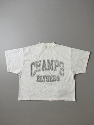 Balenciaga Champs Elysees Unisex White T-shirt Size L 100% Cotton NWT