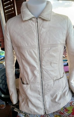 Jacke Mantel PET Damen Leder Farbe weiß Größe 42 Cod. CC087