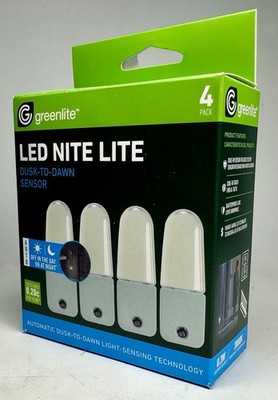 4 Pack Greenlite LED Nite Lite Auto On Off Energy Saving 20¢ A Year Night Light