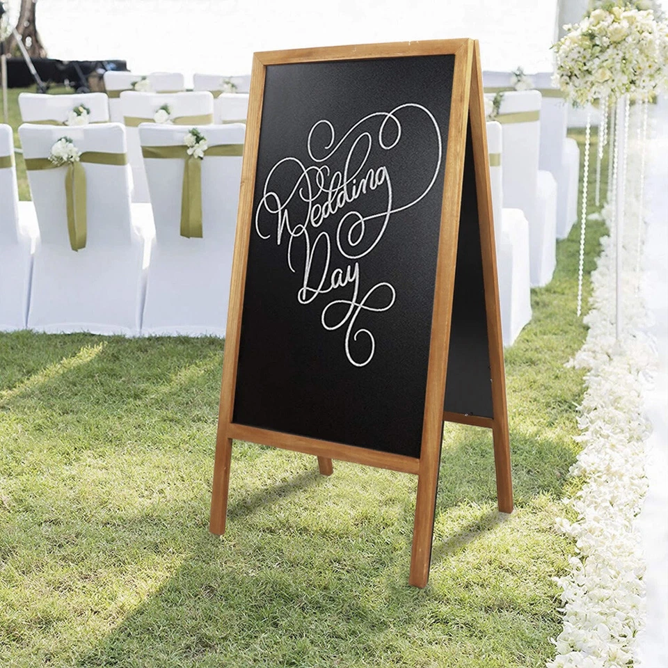 Wooden Frame A-Type Stand Blackboard Chalkboard Memo Board Menu Display Sign USA - Image 4 of 4