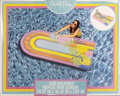 Packed Party Multi-Color Inflatable Fruit Pool Lounger for Ages 14 Years+  