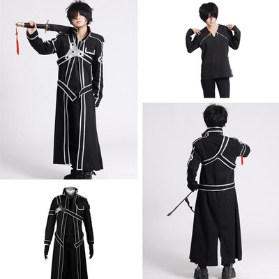 Anime Sword Art Online Kirito Kazuto Kirigaya Mens Trench Coat Cosplay Costume Mi Tiles Com