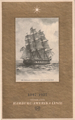 Hamburg-Amerika-Linie Speisekarte S. S. ''New York'',  29. April 1937