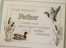 Tri-Chem Father's Day Sampler Ducks Liquid Embroidery 2951 13 X 9.5