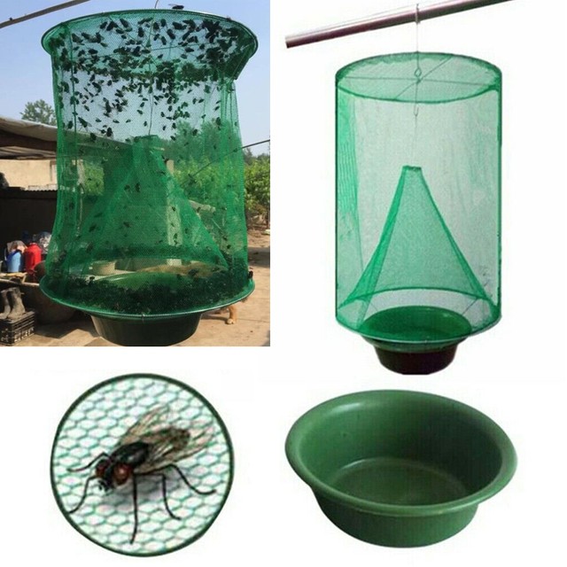 Reusable Green Fly Catcher Killer Cage Net Trap Insert Bug Pest Hanging