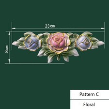1PC Decorative Carved Onlay PVC Flower Furniture Wall Applique Moulding Decal