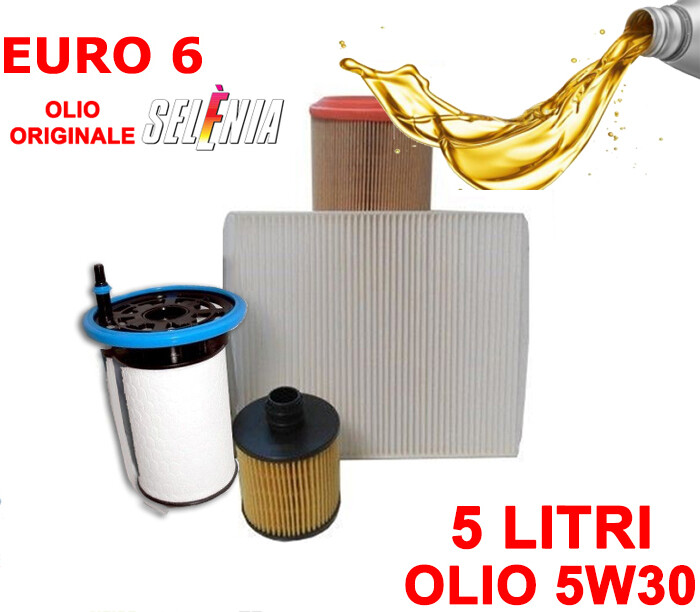 KIT 4 FILTRI TAGLIANDO OLIO 5W30 SELENIA ALFA ROMEO GIULIETTA 1.6 JTDM...
