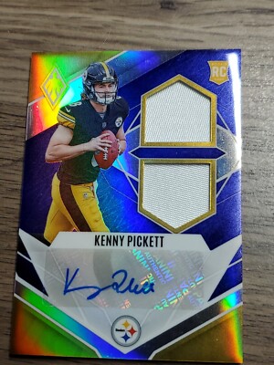Kenny Pickett 2022 Panini Phoenix Blue Prime RPA /50 Dual Patch Relic Auto RC