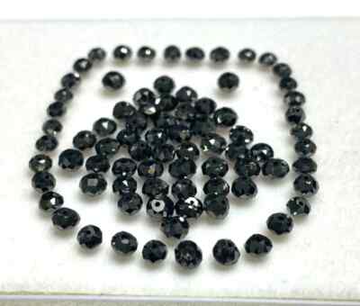 Rondelle Round Bead Natural Diamond Lot 3-3.5 MM Black Drilled Choose Scoop Lot