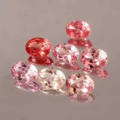 Natürlich Padparadscha Saphir 80 Karat Oval Cut Zertifiziert 7-9 Stück Edelstein