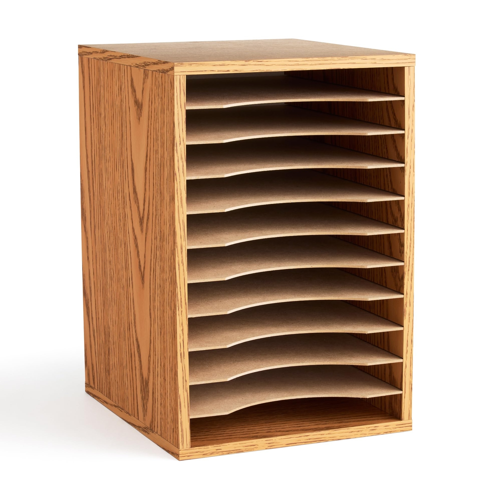 Safco Vertical Desktop Sorter Wooden Paper Organizer for Home Office and Clas...