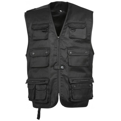 Gilet Reporter Multi-poches XL - Noir, Coton, Style Militaire, Neuf Avec étiquettes