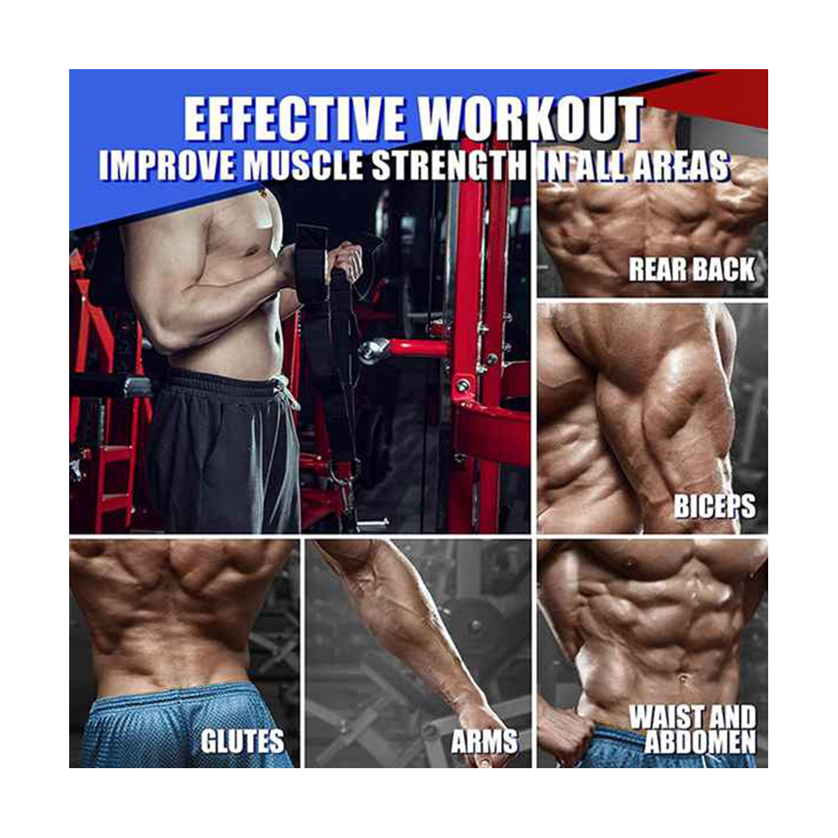 Tricep Pull Down Rope Cable Attachment Handles Neoprene Pads Gym