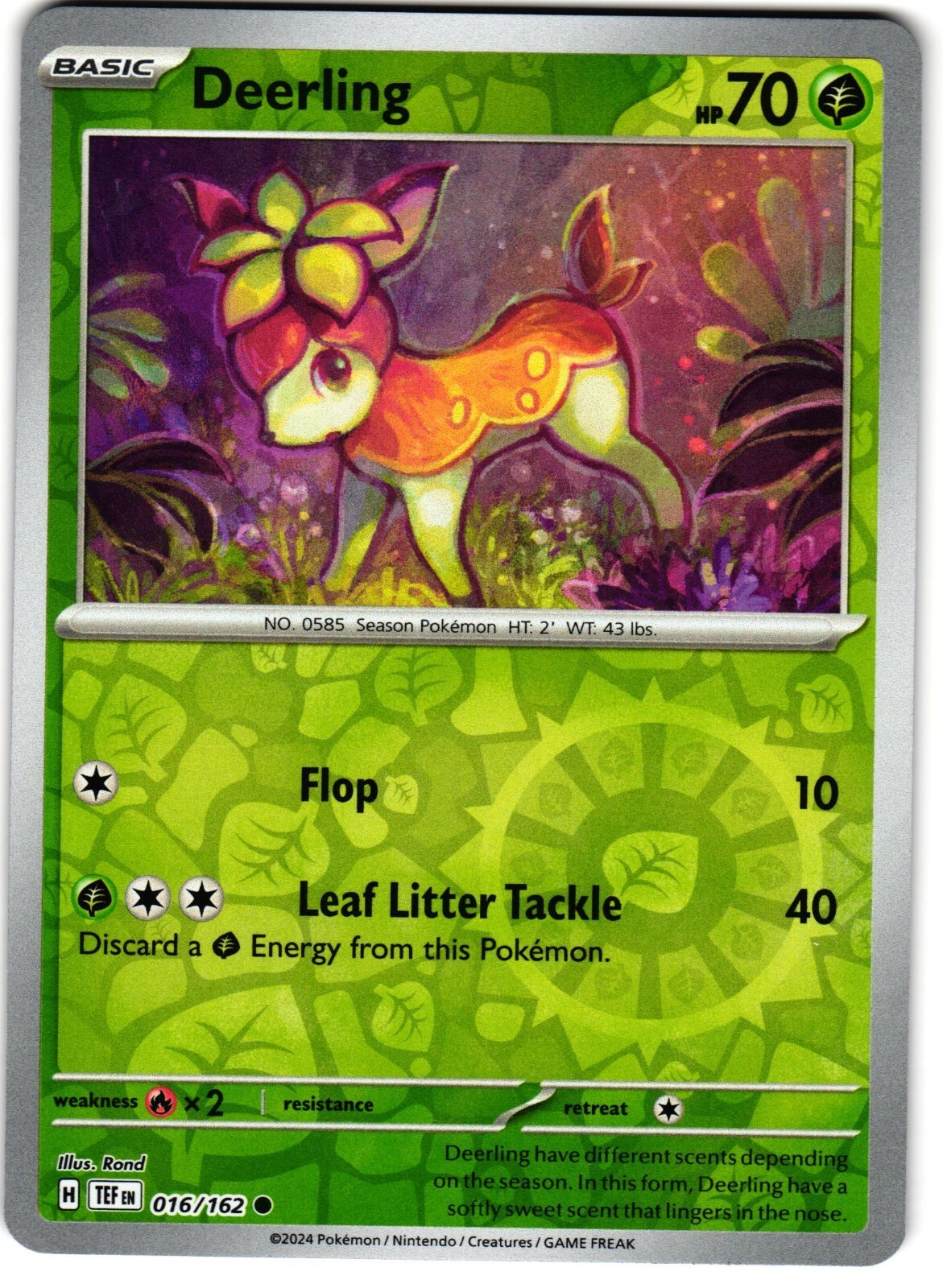 Deerling Reverse Holo 16/162 Pokemon SV: Temporal Forces