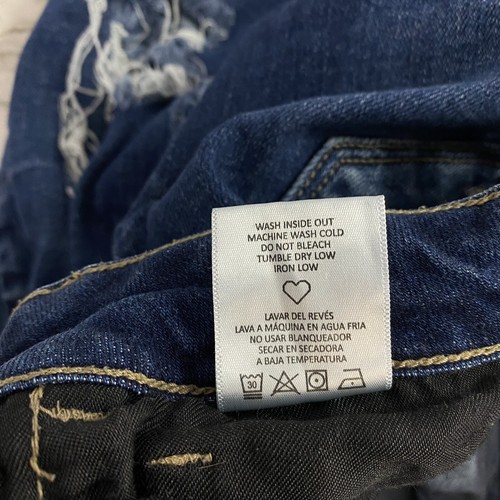 Jeans violoncello donna taglia 11 effetto invecchiato taglio distrutto strappato grunge elasticizzato - Foto 5 di 17