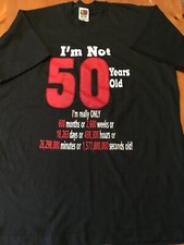 VTG 90s 50th Birthday T-Shirt Single Stitch Funny L Black Unworn
