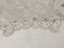 Set of 6 ~ Courvoisier Cognac Brandy Snifter W/  Gold Lettering 2 Styles 3 Of Ea