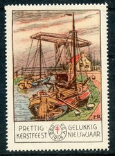 PAYS BAS ERINNOPHILIE TIMBRE VIGNETTE PRETTIG GELUKKIG KERSTFEEST NIEUWJAAR 1949