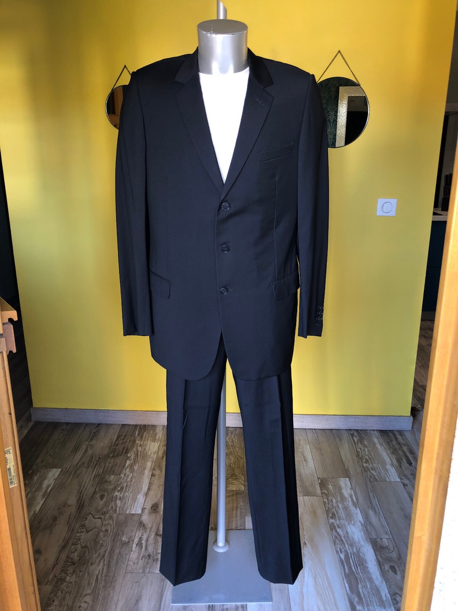 Luxurious Fine Black Wool Suit DIOR Jacket Size 54 (L) Pants 44/46