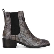 NIB KENNETH COLE REACTION Women's Salt Chelsea Boot Ankle  SZ-7 Leather Snake