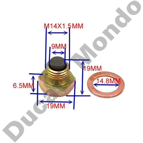 JMP magnetic oil sump drain plug & washer M14 x 1.5mm bolt screw bung sumidero - Picture 2 of 2