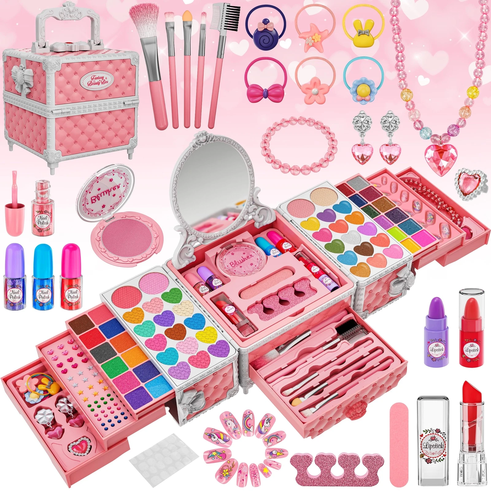 99 Pcs Kids Makeup Kit for Girls Princess Toys Real Washable Cosmetics Set wi...
Opens in a new wind