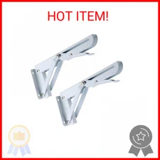 Sumnacon Sturdy Folding Shelf Brackets - Heavy Duty Metal Triangle Table Bench F