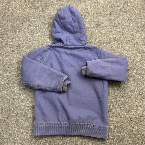 Carhartt Jacket Youth S (7-8) Purple Duck Canvas Sherpa Lined Hooded Girls - Picture 3 of 13