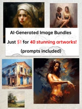 AI Art, Oil painting, AI Digital Image - NO SHIPPING REQUIRED!