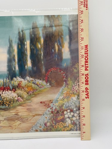 R. Atkinson Fox “Old-Fashion Garden” Reproduction 1988 Unframed Print 24x15 - Picture 10 of 10