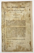 Johannes BRAHMS: 1811 Napoleon Festival Announcement - SIGNED to Edward SPEYER