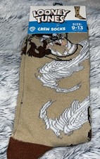 LOONEY TUNES TAZ CREW SOCKS SIZE 9-13 Unisex Men  s Women  s Sock Tasmanian Devil
