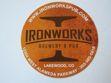 Neuf Autocollant Bière ~ Ironworks Brewery & Pub ~ Lakewood,Colorado ~ Ouvert