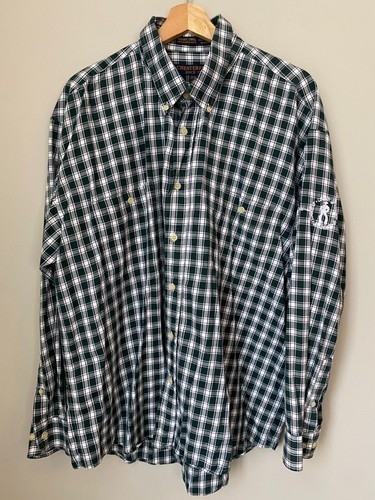 Vintage Chesterfield Men's XL Luxury Twill Plaid Button Down Shirt Cowboy Up - Picture 4 of 16